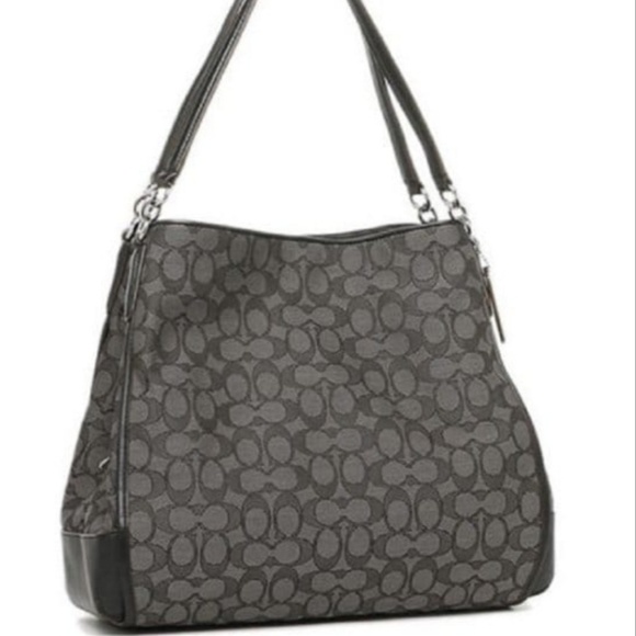 Coach Handbags - Coach Phoebe outline signature smoke/ black